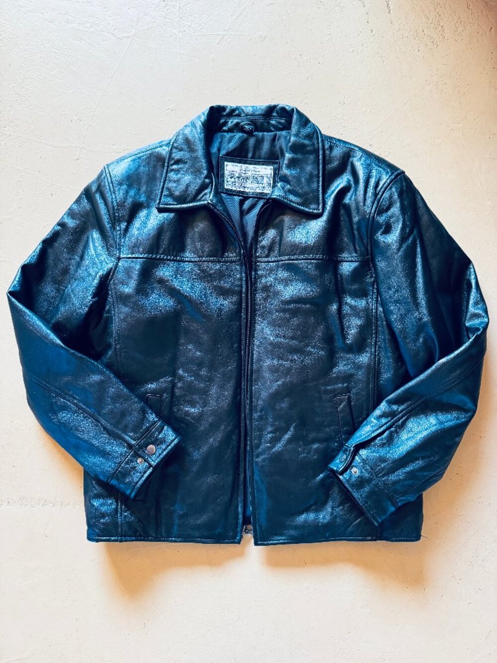 Luxurious Rare Sawyer of Napa Mens Black Leather Jacket Large Supple EUC